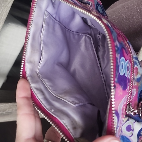 LIMITED Coach Poppy Pop Signature C Graffiti Sequin Pink Purple Crossbody Bag - Picture 9 of 11
